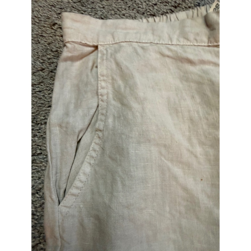 Fresh Laundry Women's Beige Linen Blend Wide Leg Cropped Pants Size Medium - Picture 3 of 9